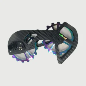 QUNKE PW-6800-IR iridescent oversized pulley cage for Shimano 6800 11-speed