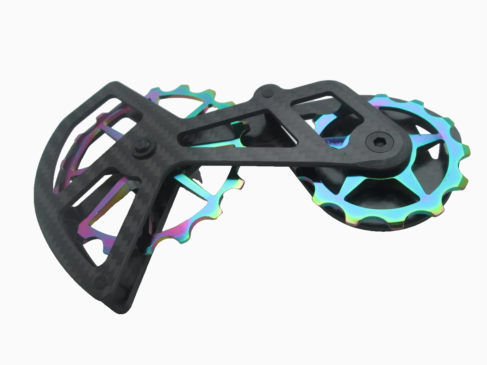 QUNKE derailleur pulley cage carbon fiber detail